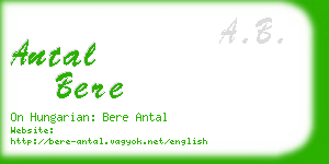 antal bere business card